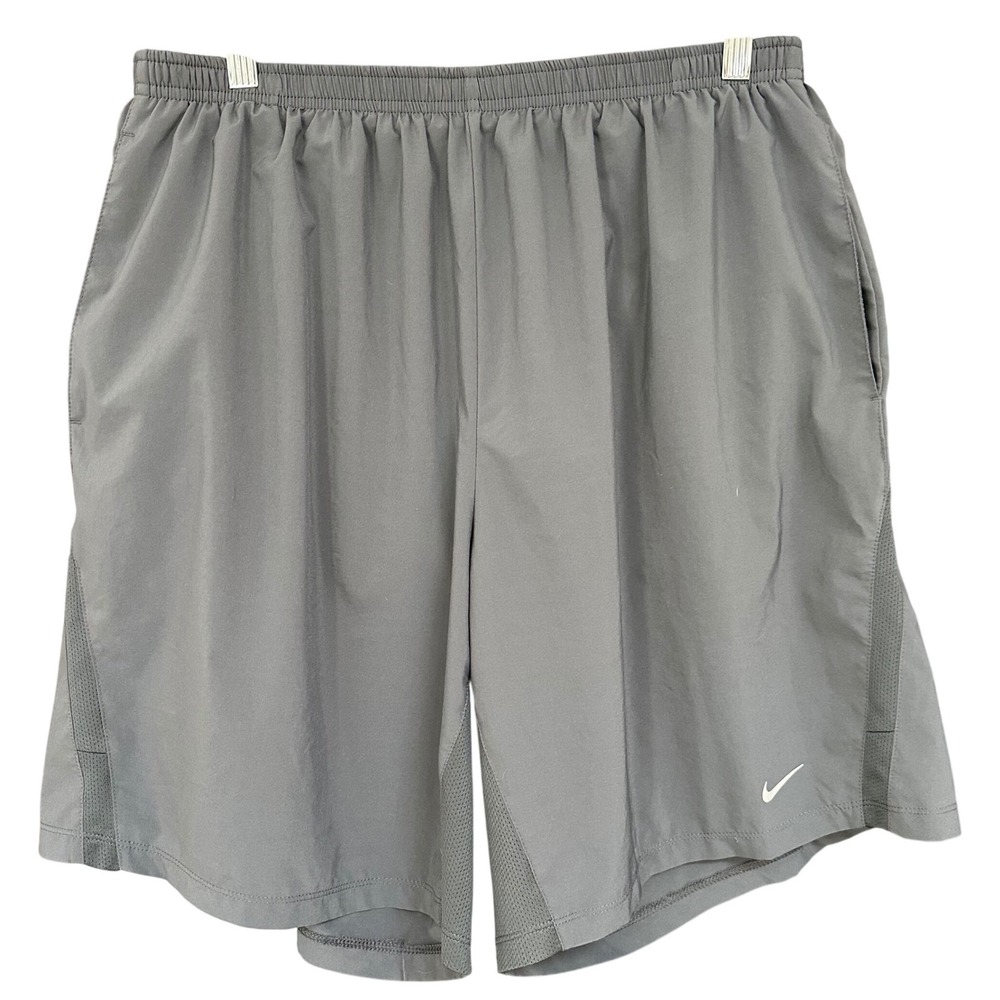 Nike Dri-FIT Mens Running Shorts XXL Gray Athletic Training Gym Pockets